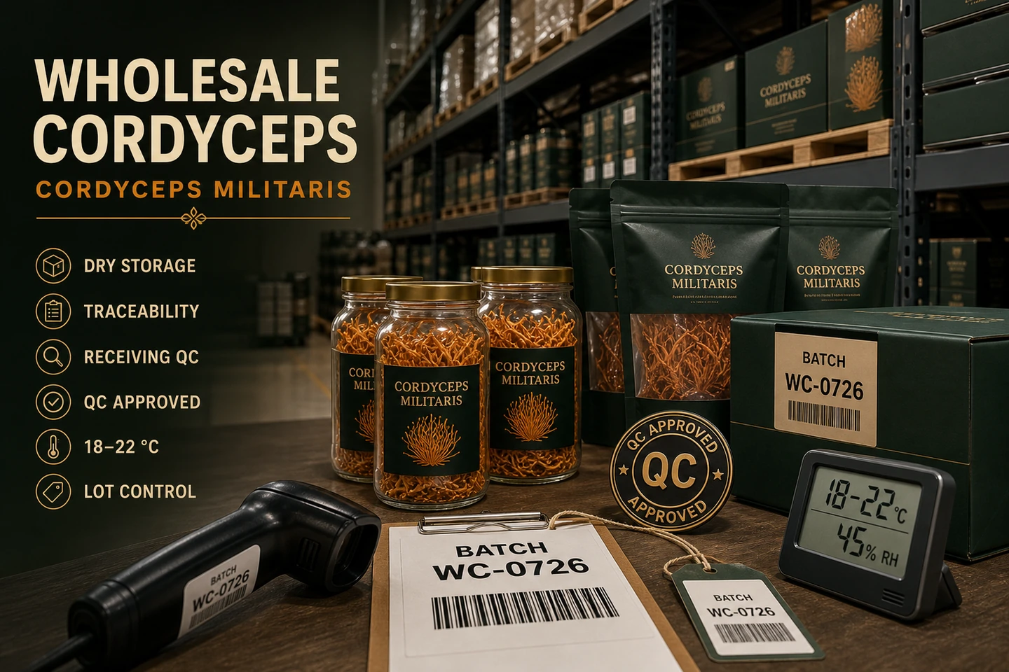 Warehouse Storage and Traceability for Cordyceps Products - professional Cordyceps wholesale visual